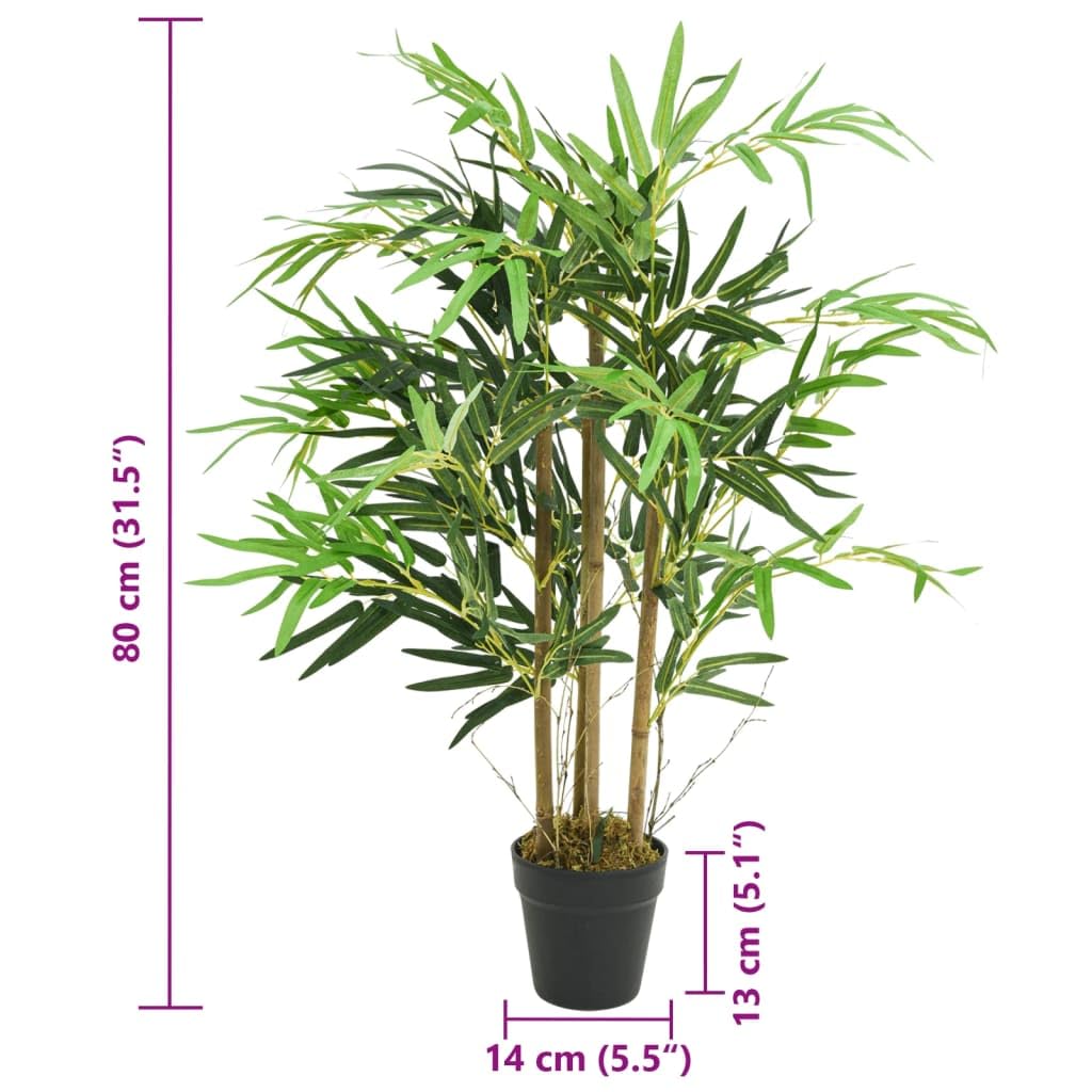 vidaXL Bambusbaum künstlich 80 cm 500 Blätter grün