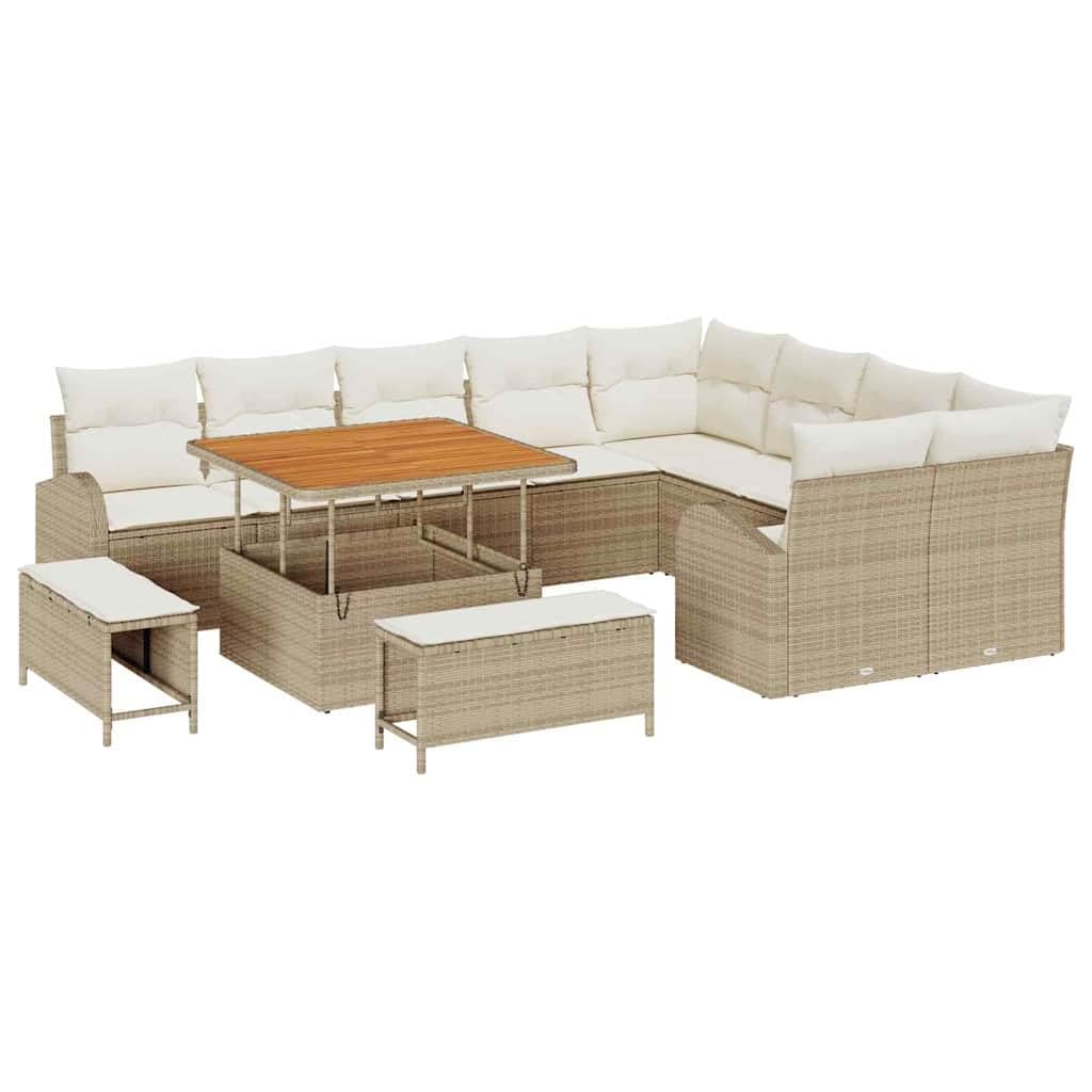 vidaXL Heim & Garten Gartensofa-Set 12-tlg Beige 289x234
