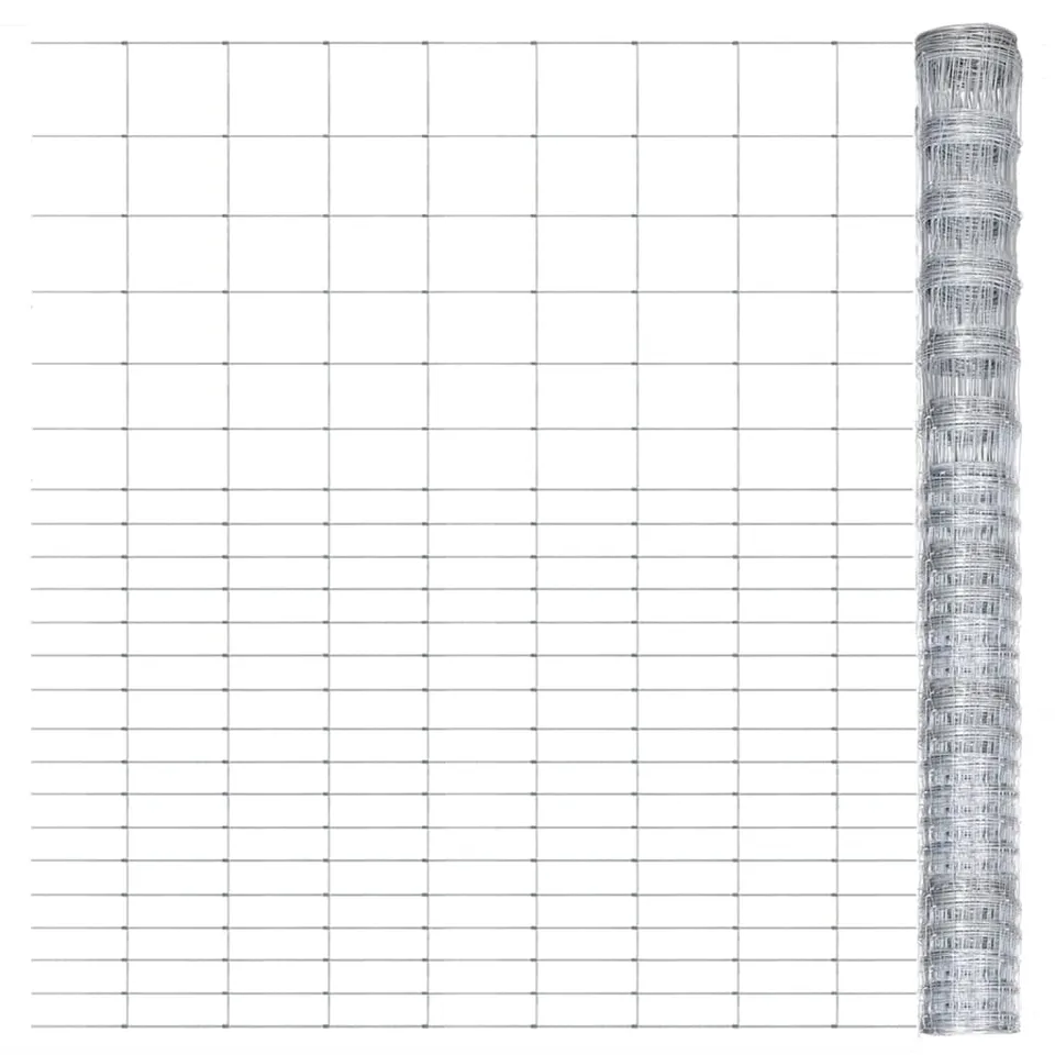 vidaXL Gartenzaun 50x1,6 m Drahtzaun verzinkt silber