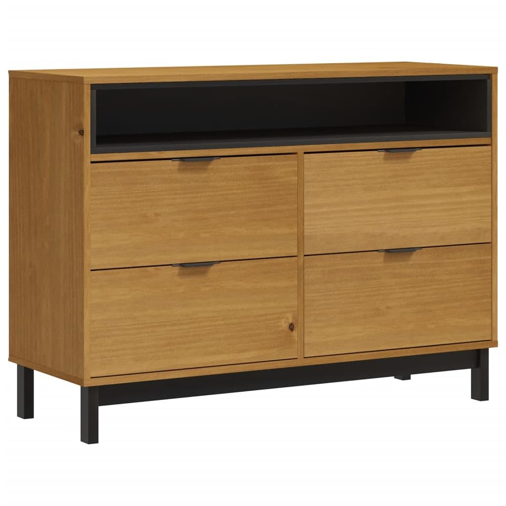 vidaXL Möbel Schubladenschrank Kiefer 4 Schubladen Holz