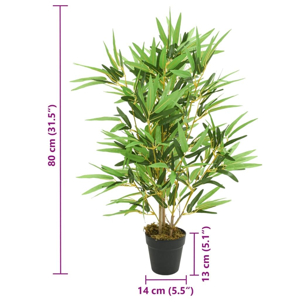 vidaXL Bambusbaum Künstlich Kunstpflanze 80 cm Grün 368 Blätter