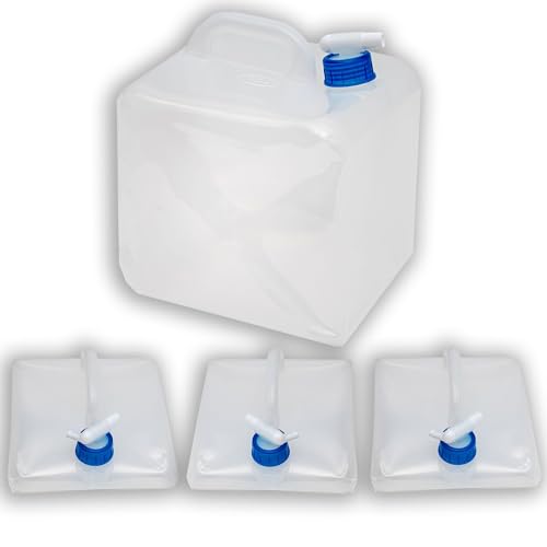 Intirilife Wasserkanister faltbar 10 L 4er Set mit Hahn