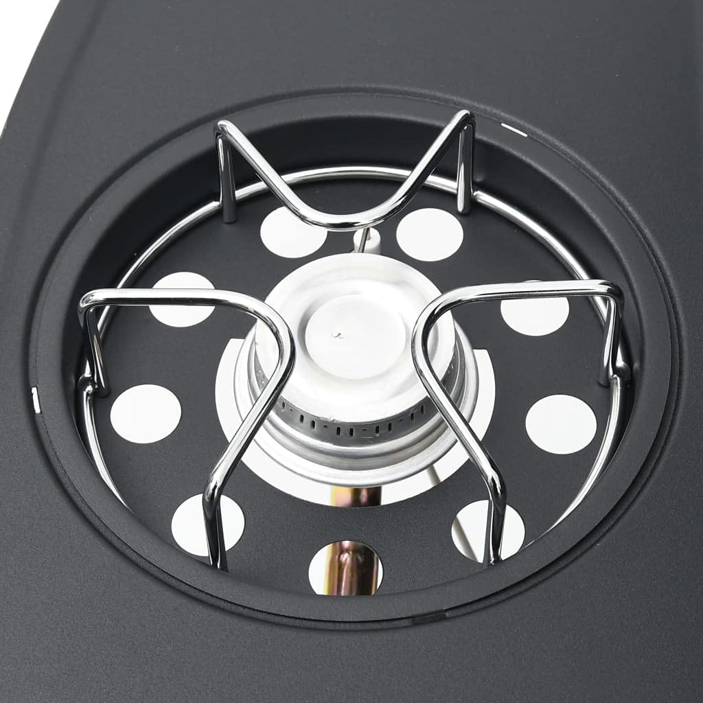 vidaXL Gasgrill 4+1 Flammen Grill Schwarz Stahl