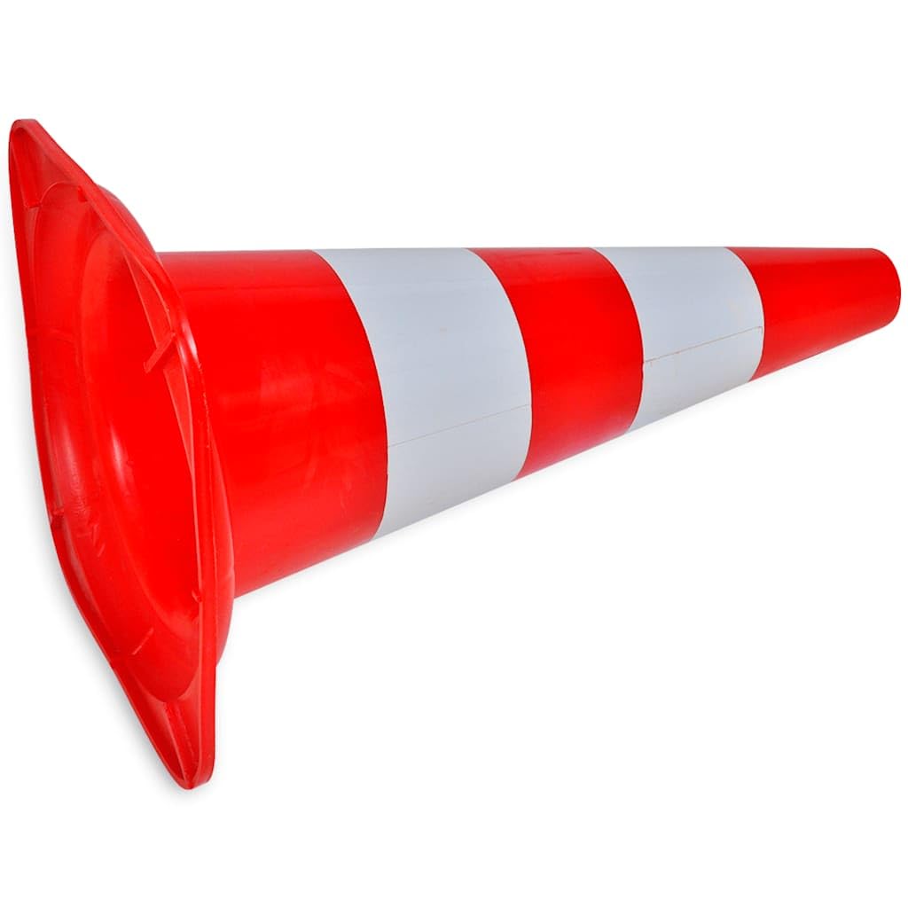 vidaXL Verkehrskegel 10er-Set Rot-Weiß 50 cm reflektierend