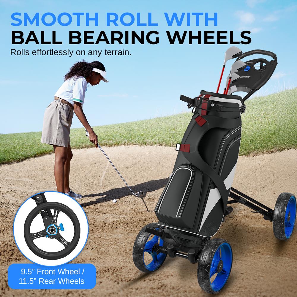 Serenelife Camping Golf Trolley 4 Räder Alu faltbar