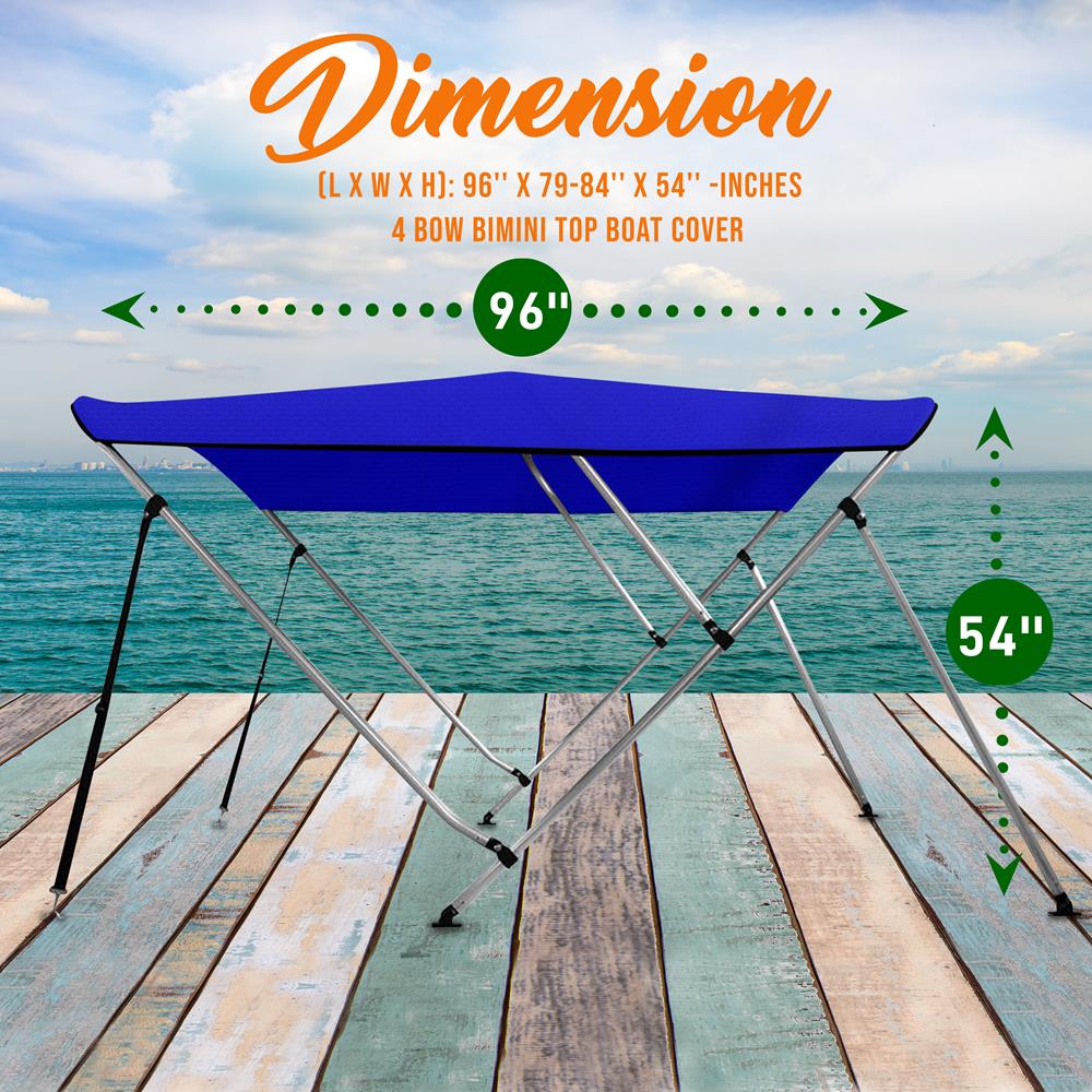 Serenelife Bimini Top Bootsverdeck Boot Aluminium Blau wasserdicht