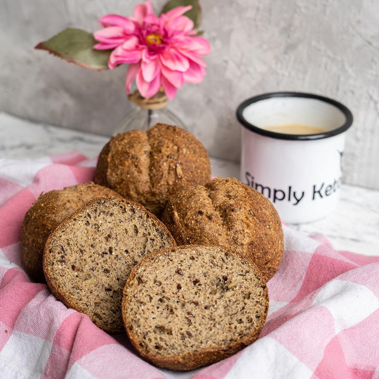 Simply Keto Lower Carb Brötchen 12er Kokos-Leinsamen glutenfrei