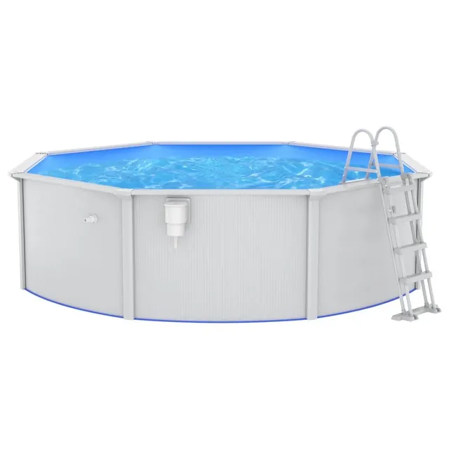 vidaXL Frame Pool 460x120 Blau Aufstellpool mit Leiter