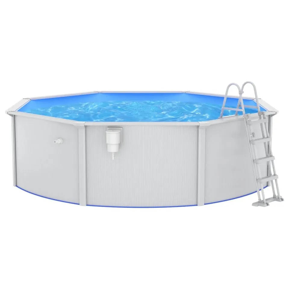 vidaXL Frame Pool 460x120 Blau Aufstellpool mit Leiter