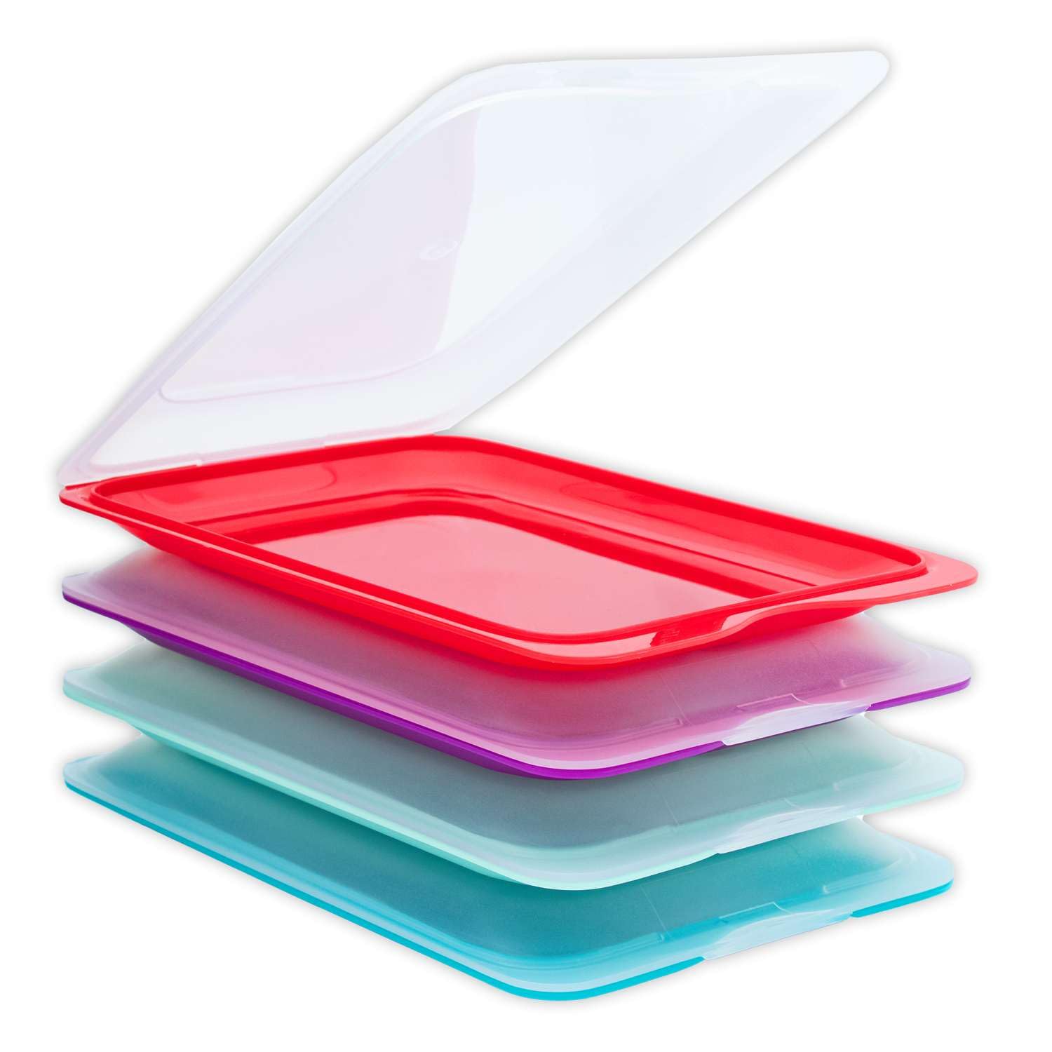 Intirilife Aufschnittboxen Set 4x BPA-frei stapelbar