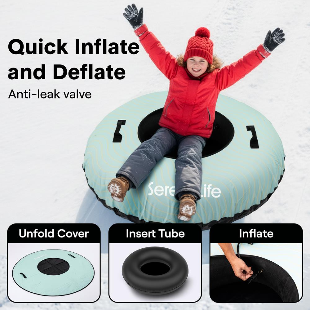 Serenelife Kids Play Snow Tube Schlitten 48 Zoll blau