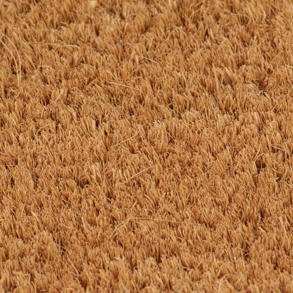vidaXL Fußmatte Natur Halbrund 50x80 cm Kokosfaser