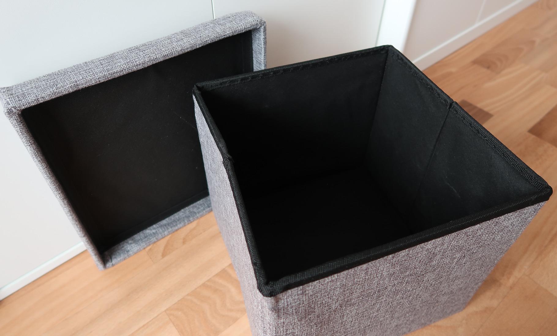 Intirilife Sitzhocker faltbar Diamant Schwarz 30x30x30 cm