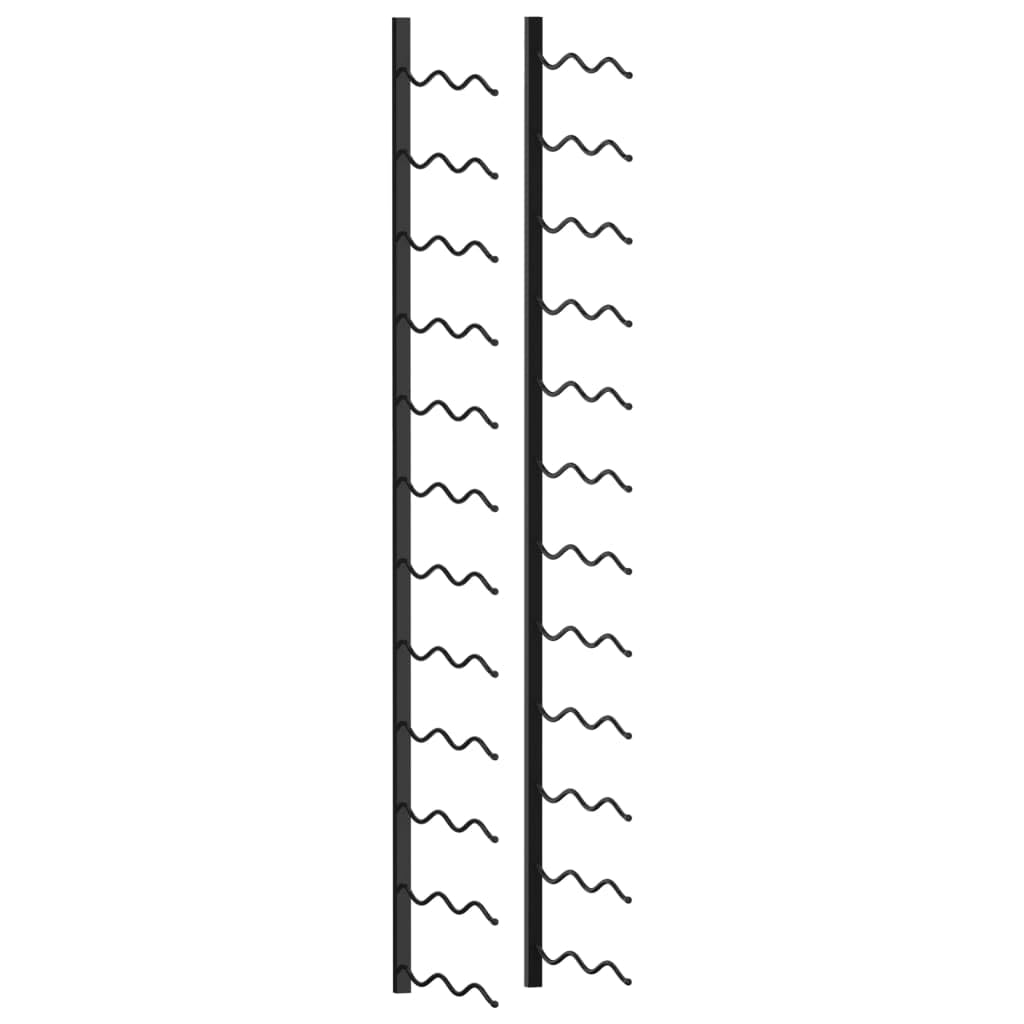 vidaXL Weinregal Wand 24 Flaschen Eisen Schwarz 120 cm
