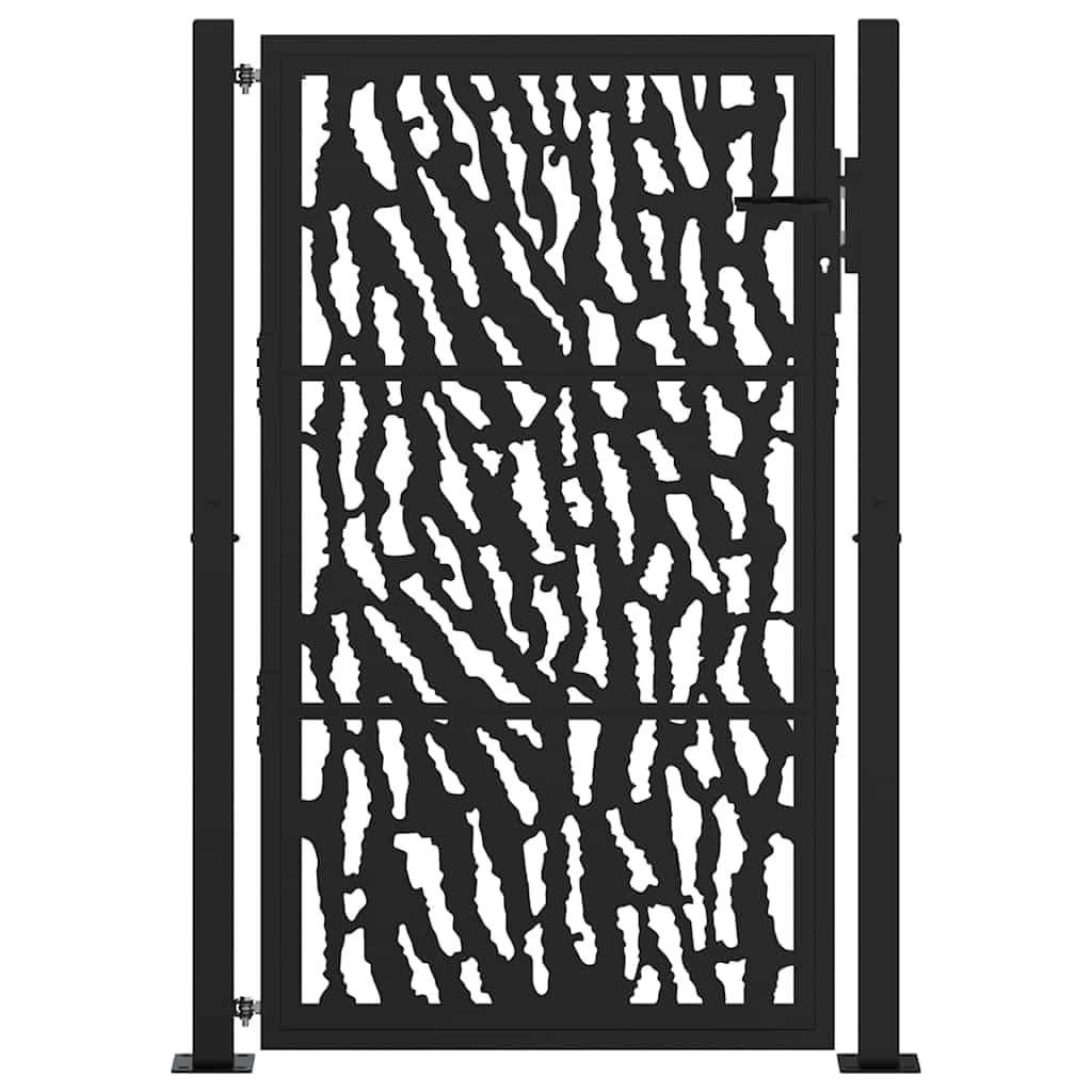 vidaXL Heim & Garten Gartentor Stahl Schwarz 100x150 cm Trace