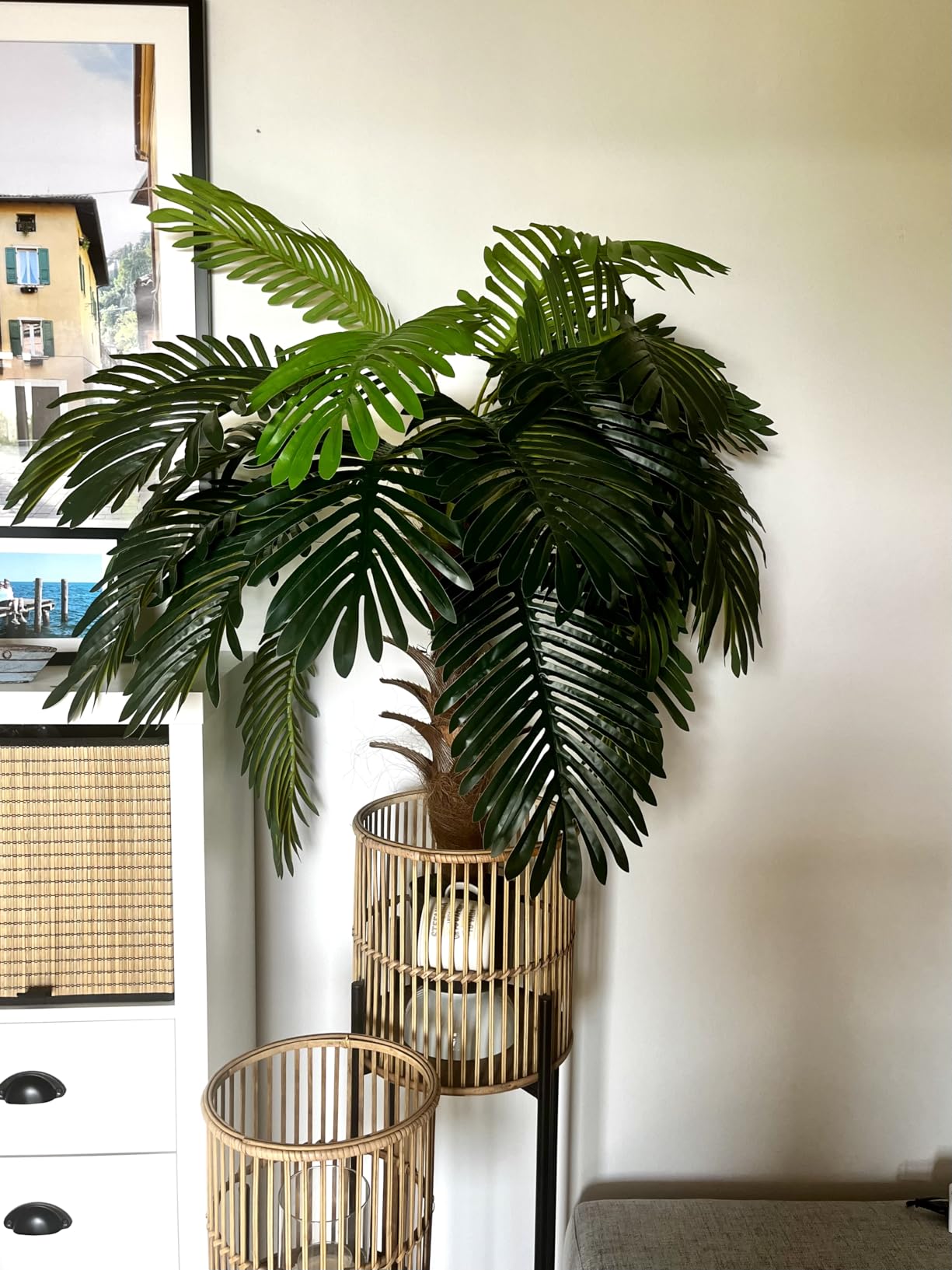 vidaXL Kunstpflanze Palme 70 cm mit Topf Grün Dekopflanze