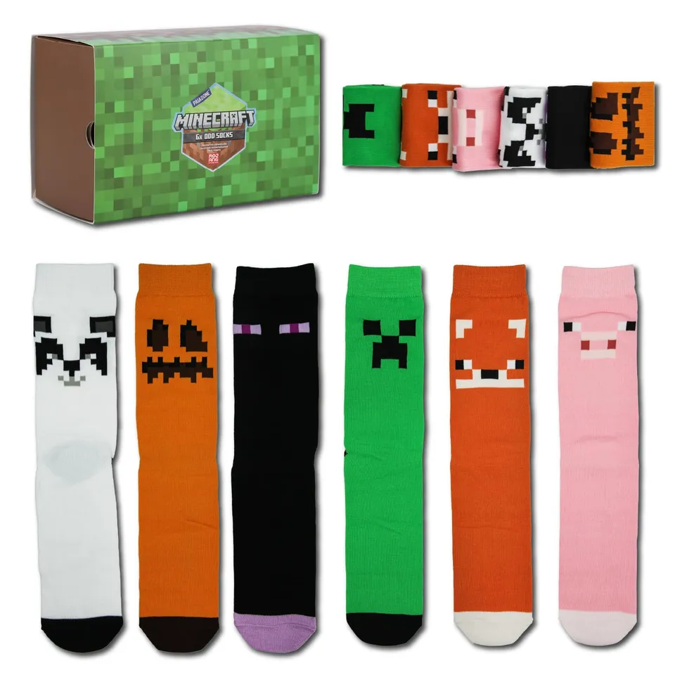 Paladone Homeware Minecraft Odd Socks 6er Set EU 36-41