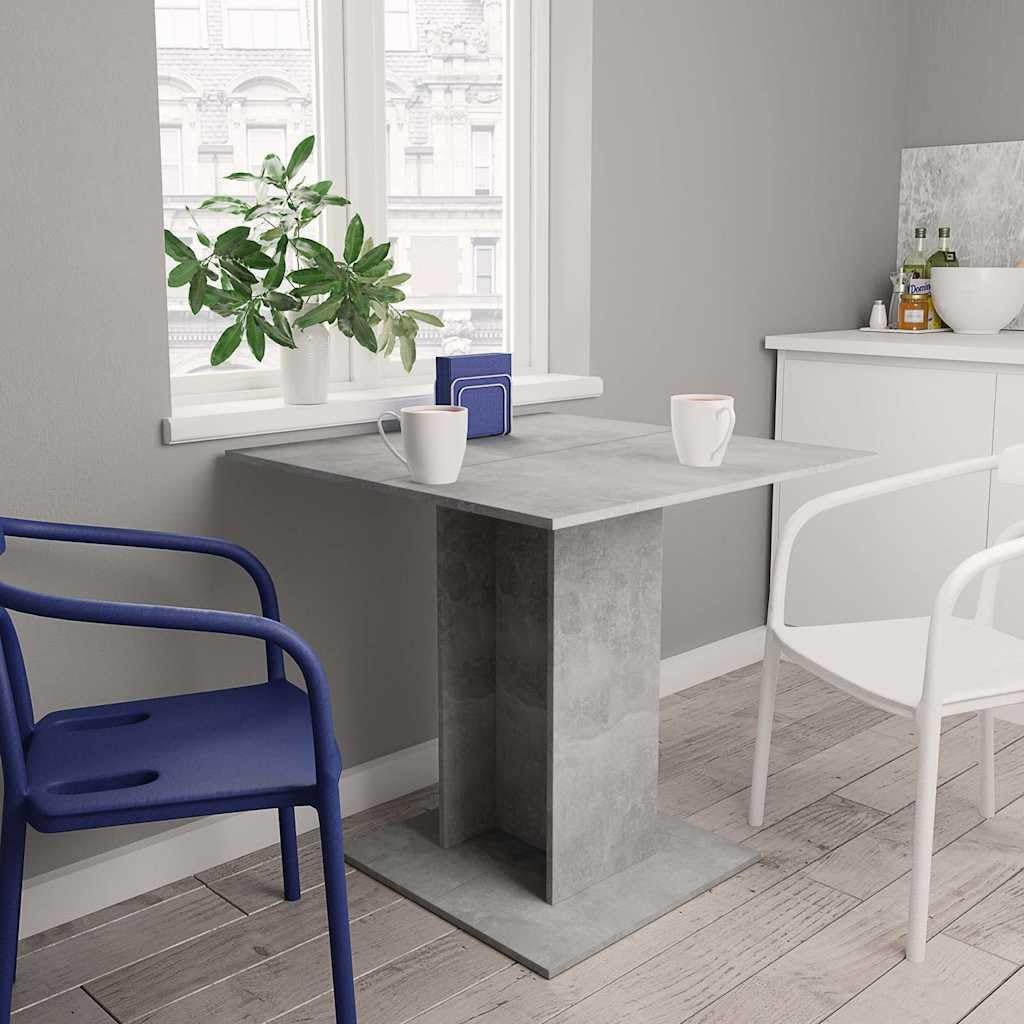 vidaXL Esstisch 80x80x75 cm Betongrau Holzwerkstoff