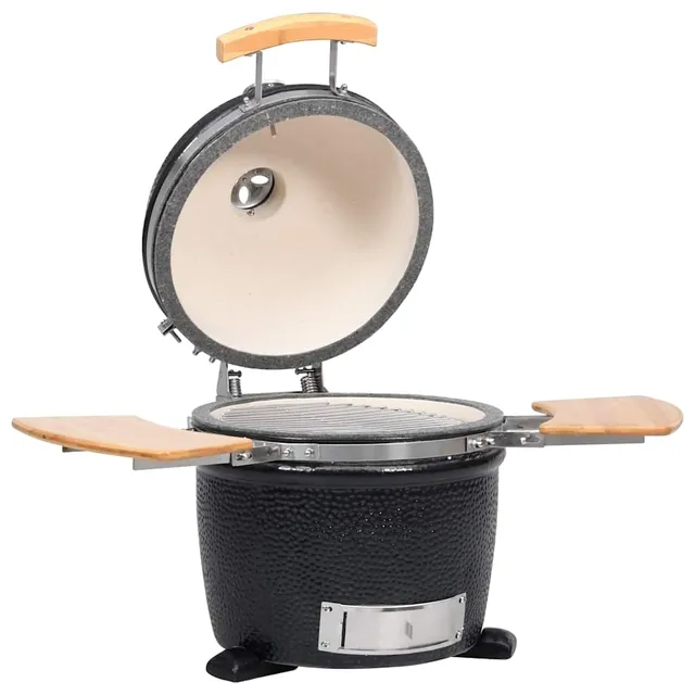 vidaXL Kamado Grill Keramik 44 cm Holzkohle Schwarz