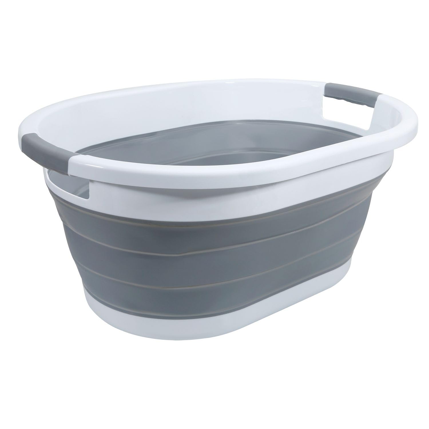 Intirilife Wäschekorb faltbar Grau-Weiß 36 L 61x44,5 cm