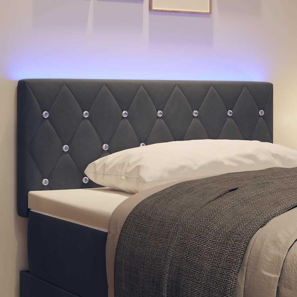 vidaXL Möbel LED-Kopfteil 90 cm Samt Dunkelgrau RGB