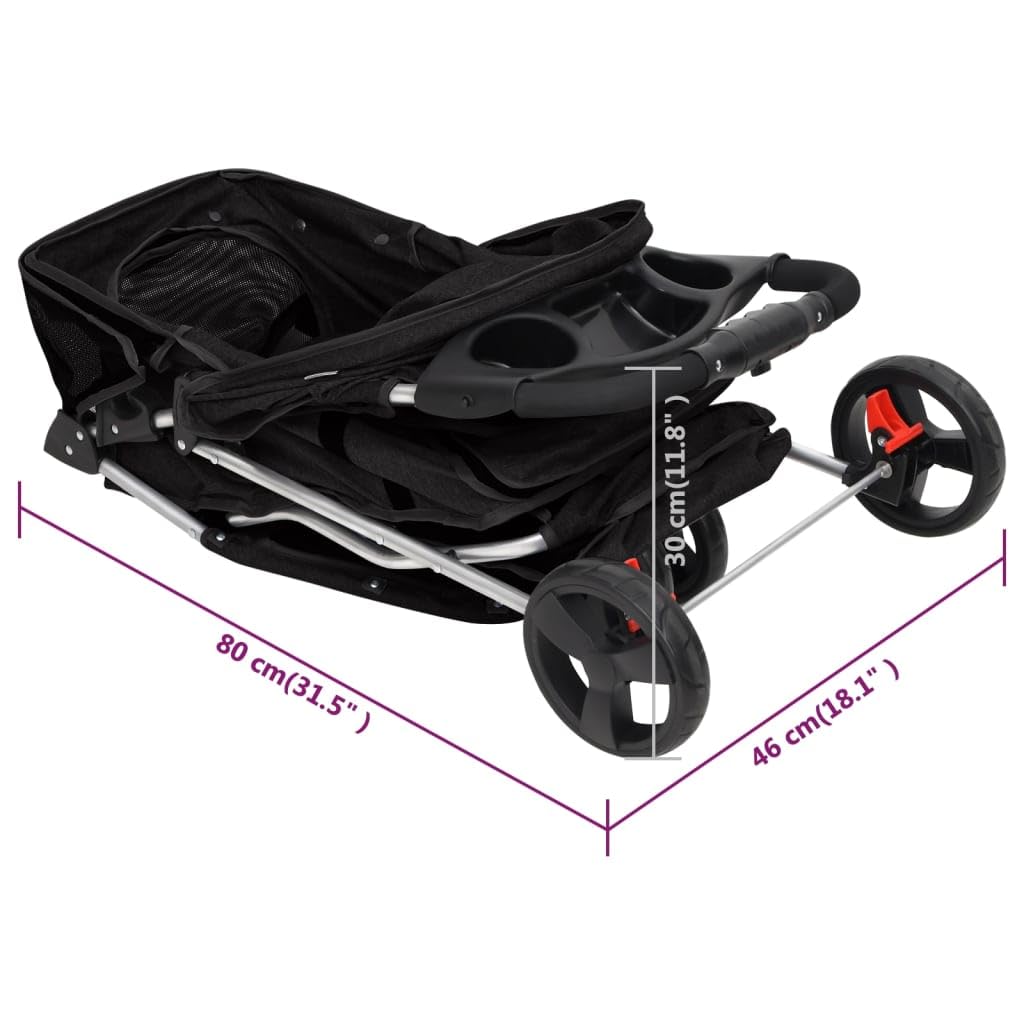vidaXL Hundewagen Faltbar Schwarz Oxford Hundebuggy