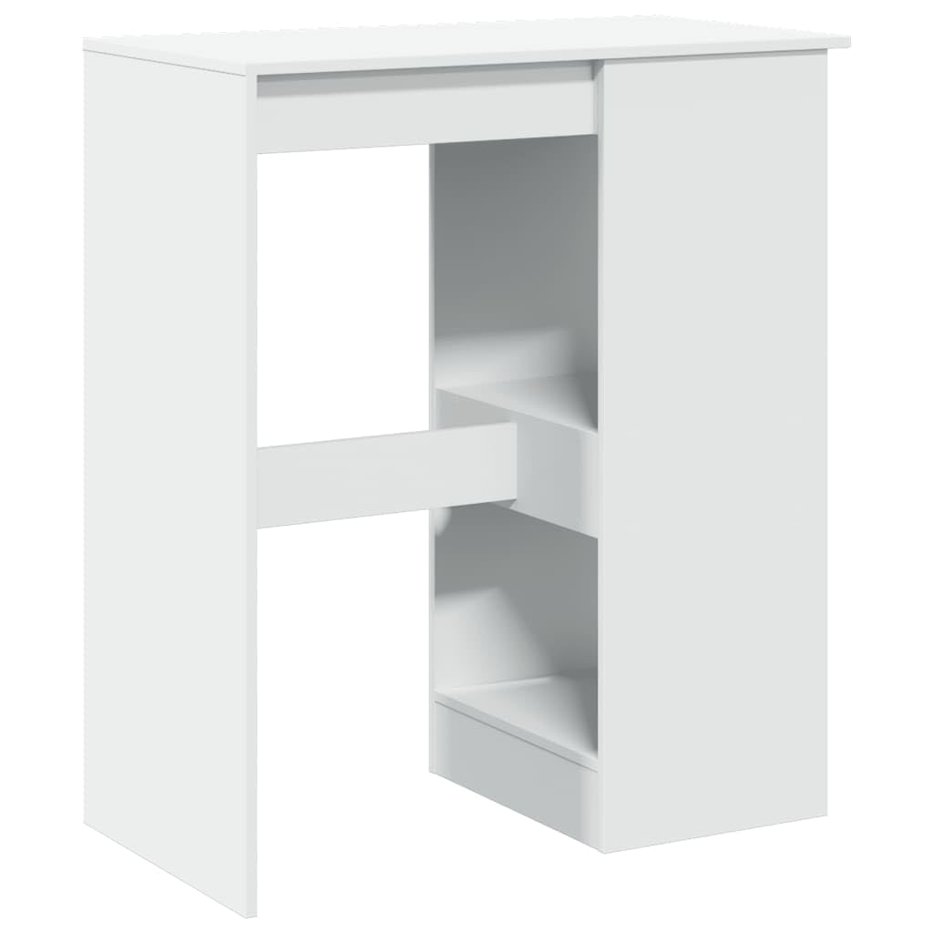 vidaXL Bartisch Stehtisch Holzwerkstoff Weiß 90x47,5x103,5 cm Regal