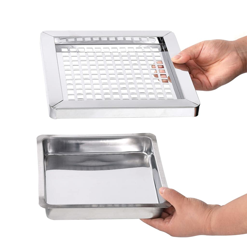 vidaXL Heim & Garten Mülleimer 36L Edelstahl Silber Ascher