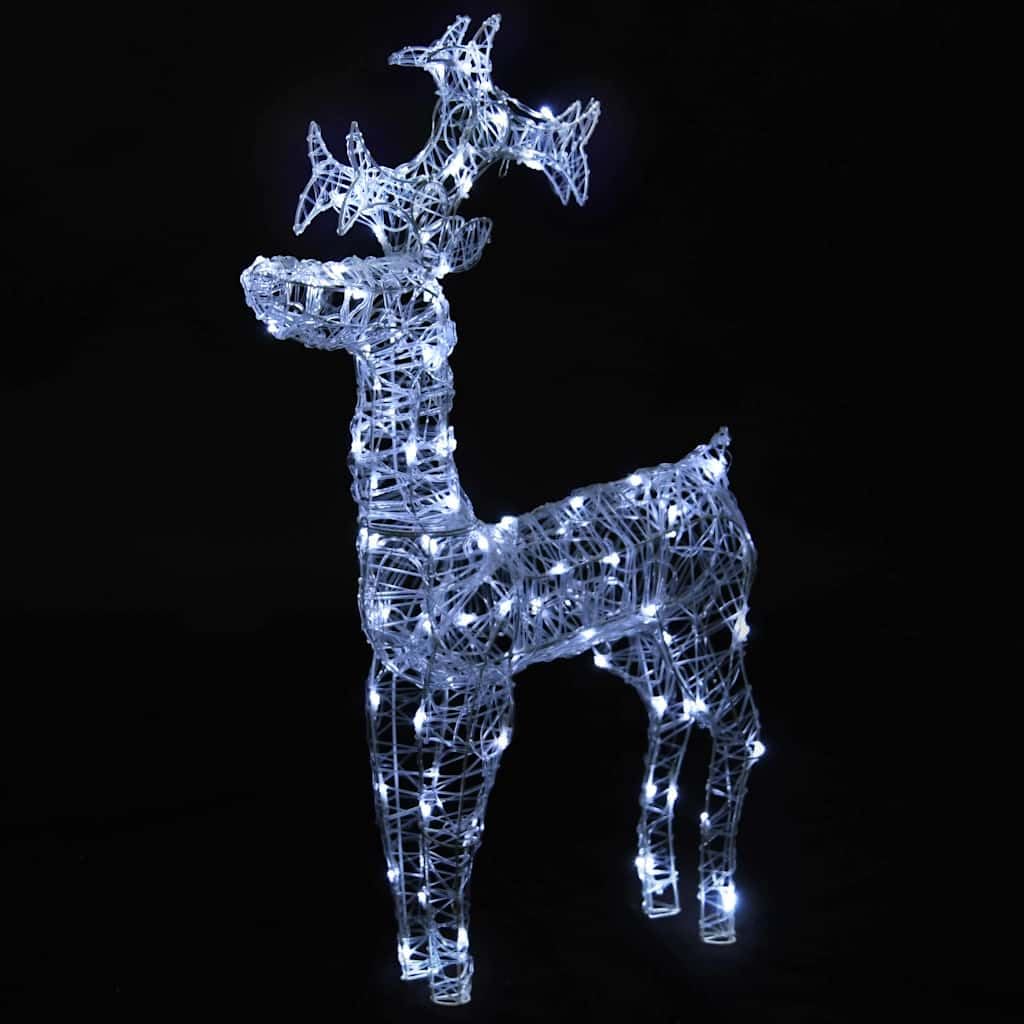 vidaXL Rentier Weihnachtsdeko LED kaltweiß 60x16x100cm 90 LEDs