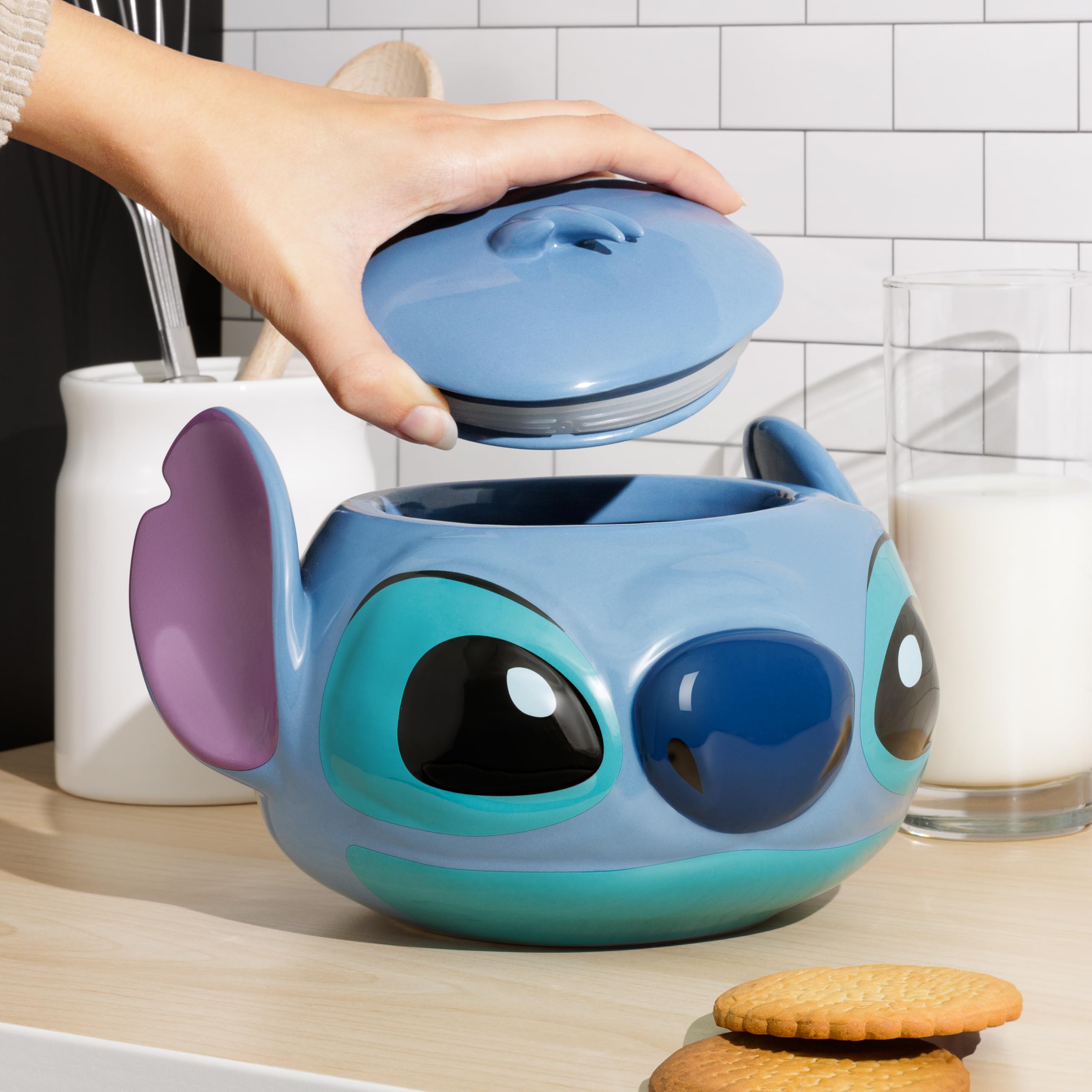 Paladone Homeware Stitch Keksdose Keramik blau mit Deckel