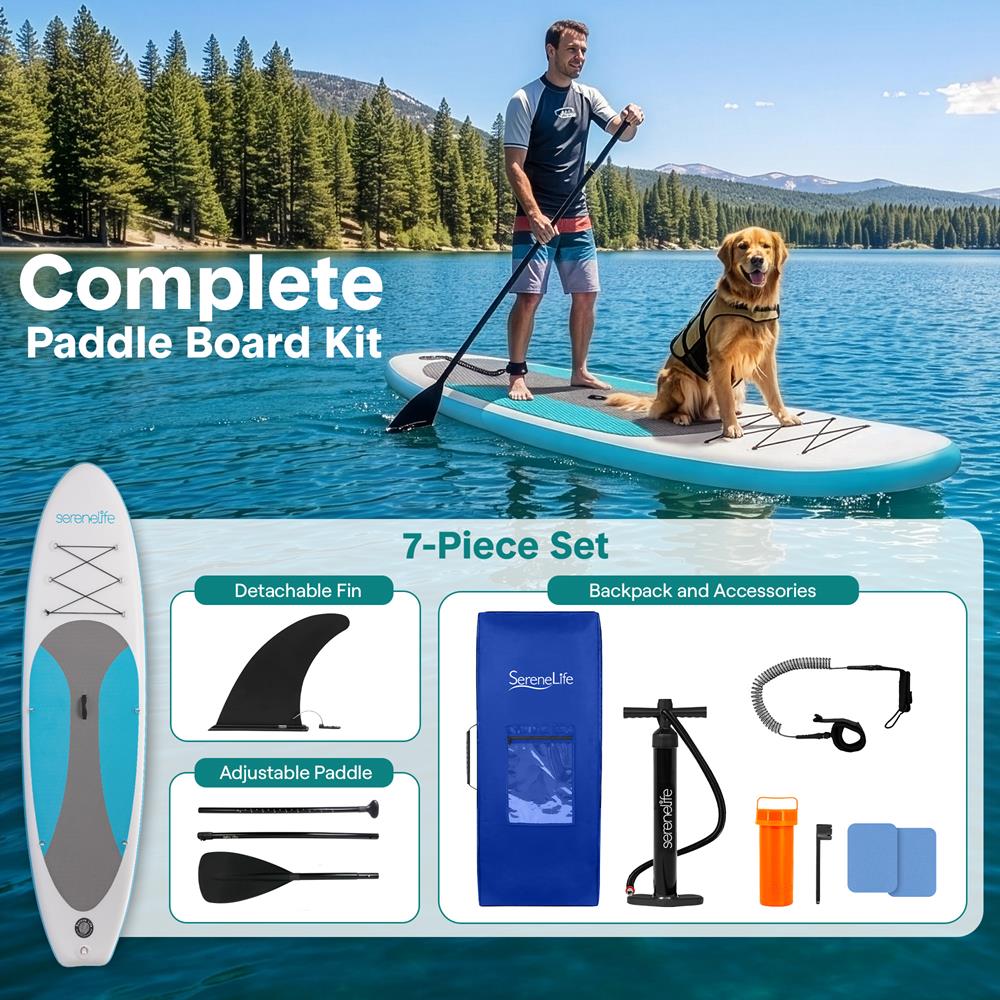 Serenelife SUP Board aufblasbar Blau 305cm
