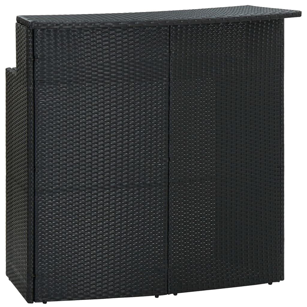 vidaXL Heim & Garten 3-tlg. Gartenbar-Set Rattan Schwarz mit Kissen