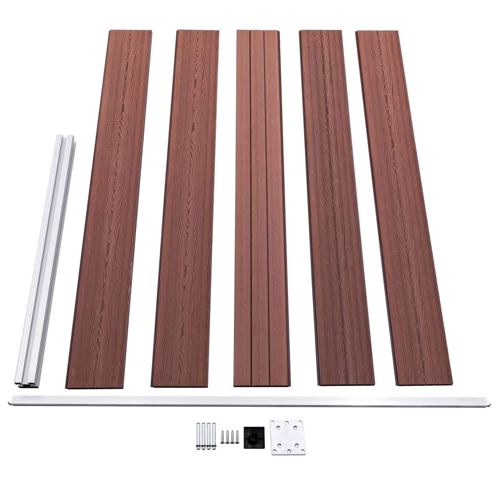 vidaXL WPC Sichtschutzzaun 175x105 cm Braun Lamelle