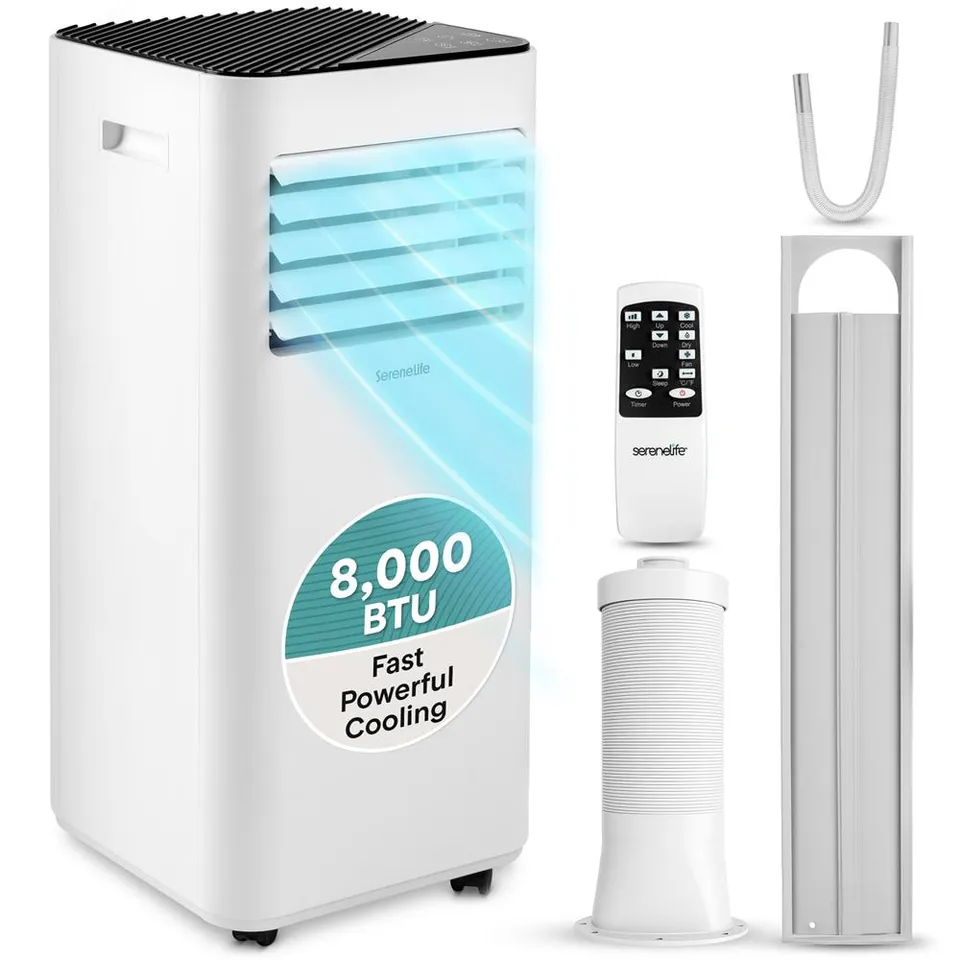 Serenelife Mobile Klimaanlage 8000 BTU Weiß Entfeuchter