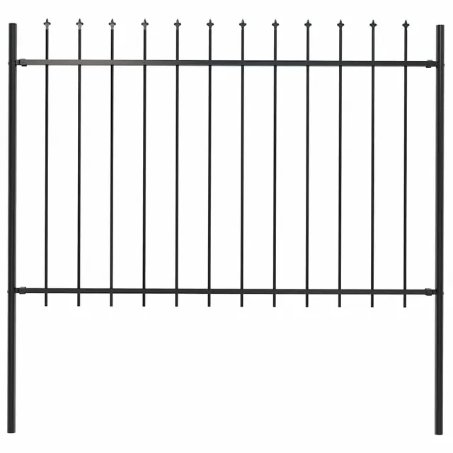 vidaXL Gartenzaun Speerspitzen Stahl 180x170 cm Schwarz