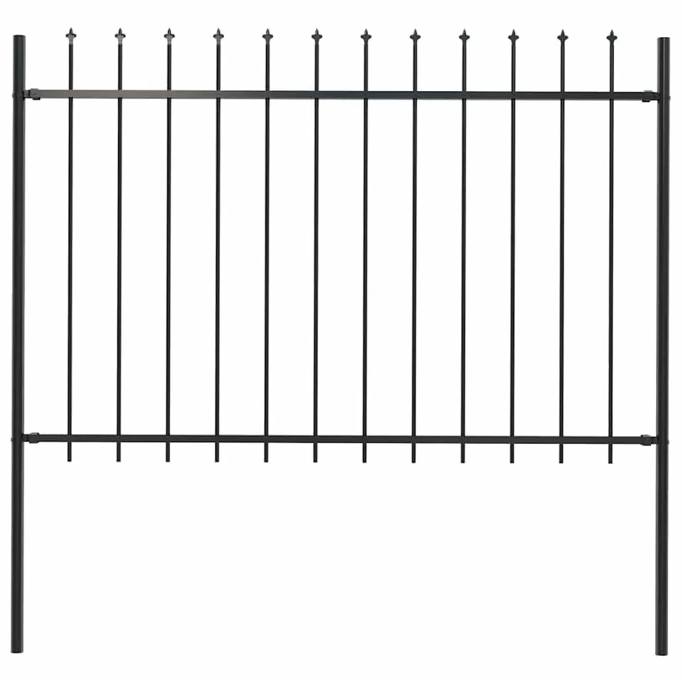 vidaXL Gartenzaun Speerspitzen Stahl 180x170 cm Schwarz