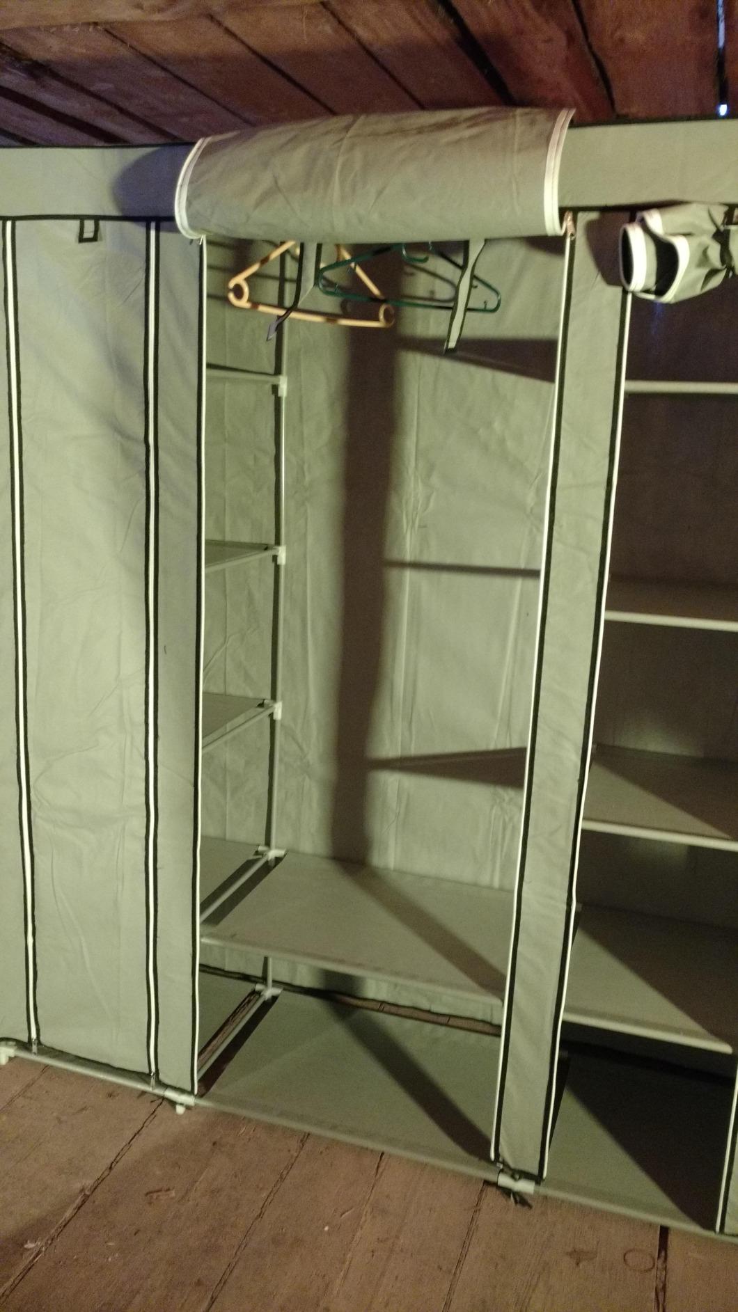 Intirilife Faltschrank 150x175x45 asch grau Reissverschluss