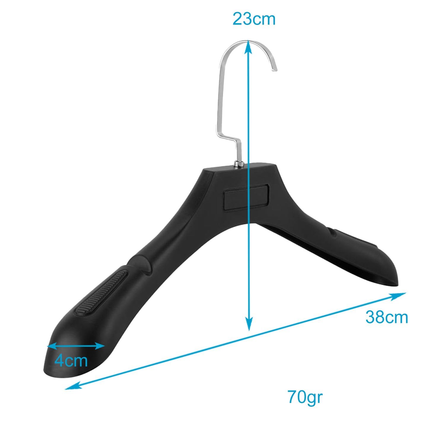 Intirilife Kleiderbügel Schwarz 20 Stück 39cm Anti-Rutsch