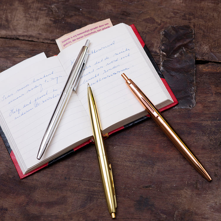 Kikkerland Retro Pens Kugelschreiber 3er Set Metallic