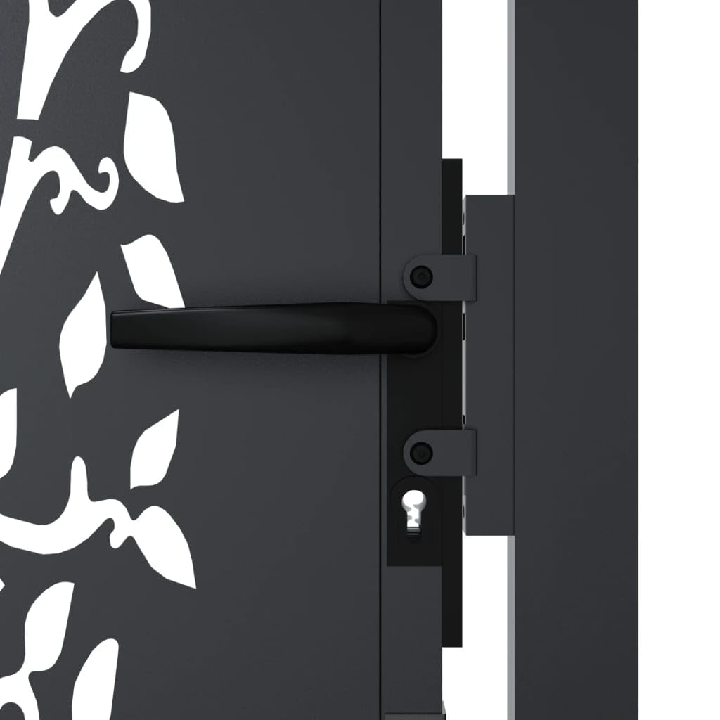 vidaXL Gartentor Anthrazit Stahl Baum-Design 100x75cm Tor