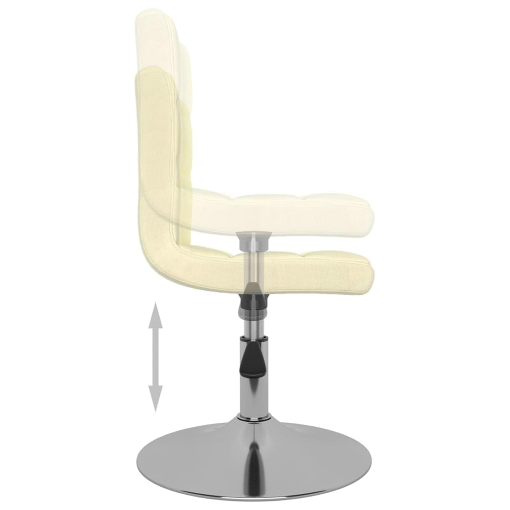 vidaXL Esszimmerstühle 2x drehbar höhenverstellbar Creme Stoff