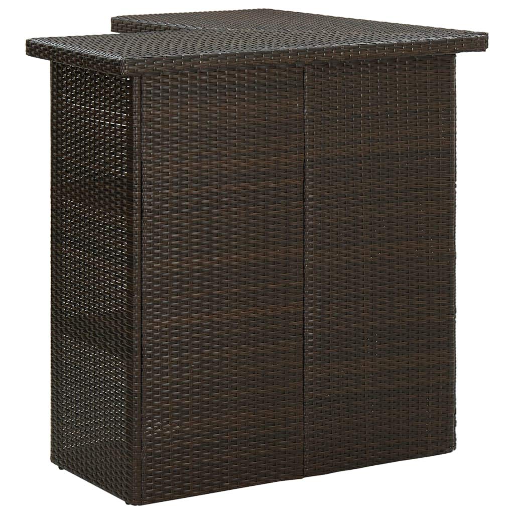 vidaXL Heim & Garten Gartenbar-Set Poly Rattan Braun 16-tlg mit Kissen