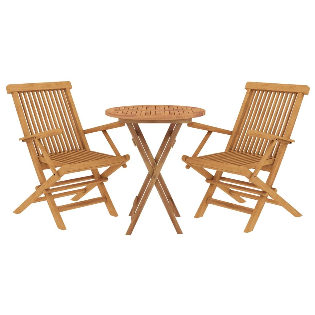 vidaXL Heim & Garten Garten-Essgruppe Teak 3-TLG klappbar