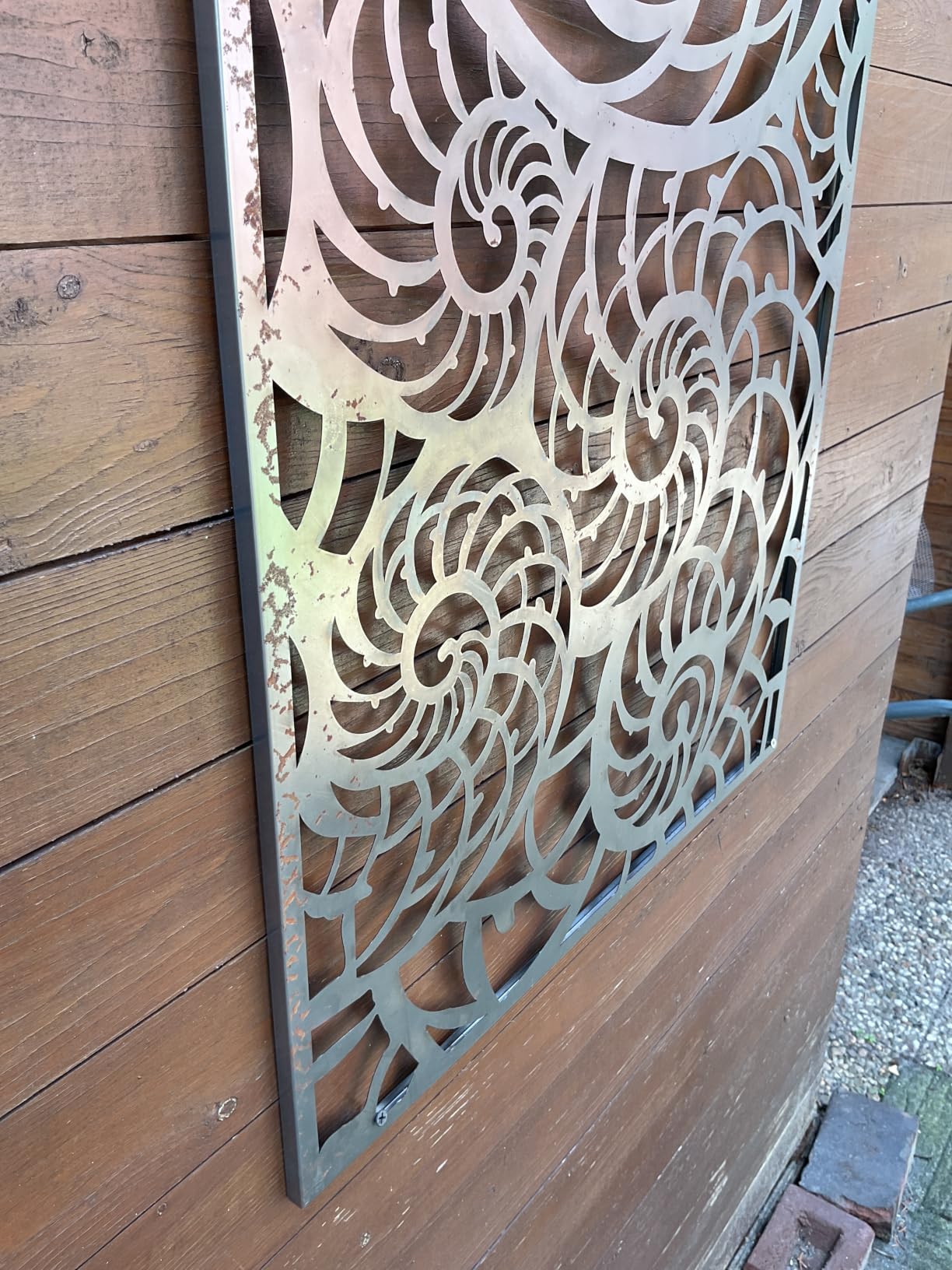 vidaXL Heim & Garten Wanddeko 105x55 cm Cortenstahl Muschel-Design