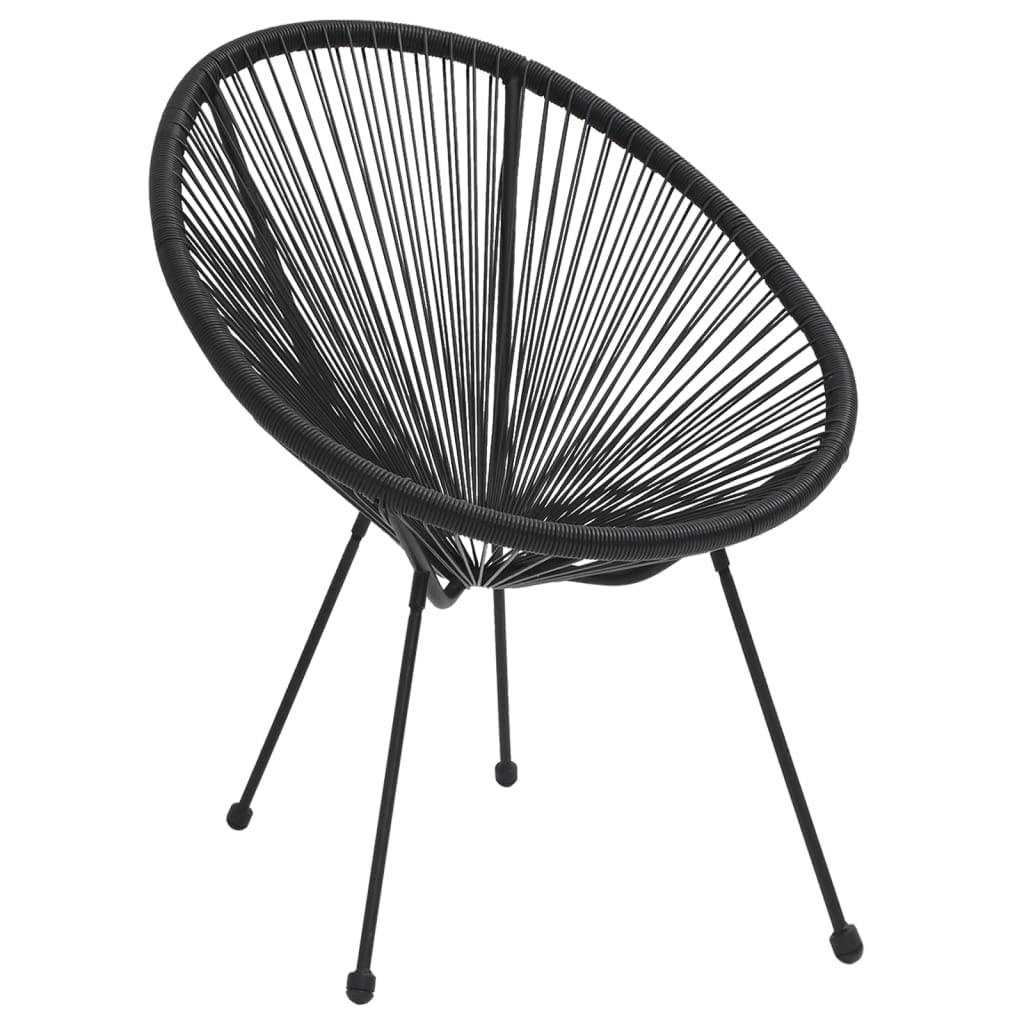 vidaXL Garten-Essgruppe Schwarz 2-tlg Rattan-Optik Set