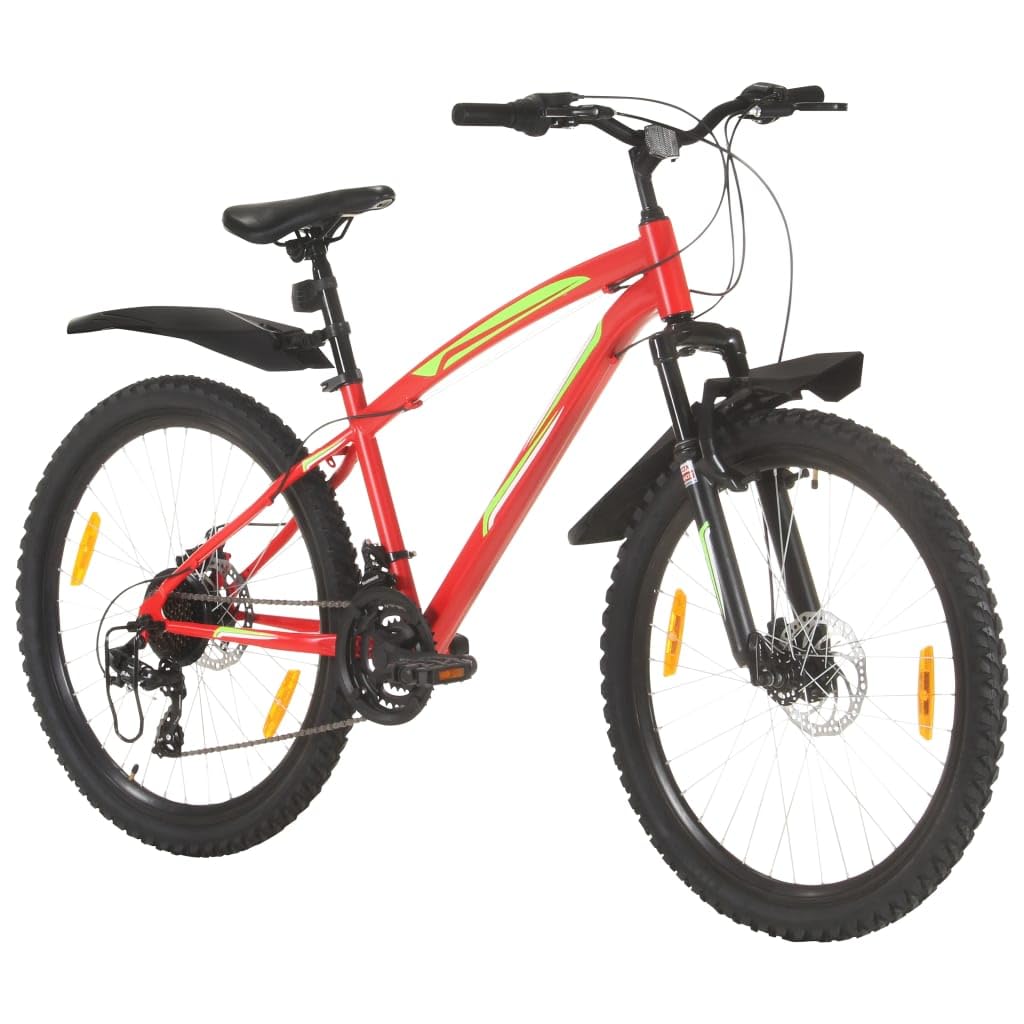 vidaXL Mountainbike 26 Zoll Fahrrad Rot 21-Gang Scheibenbremsen