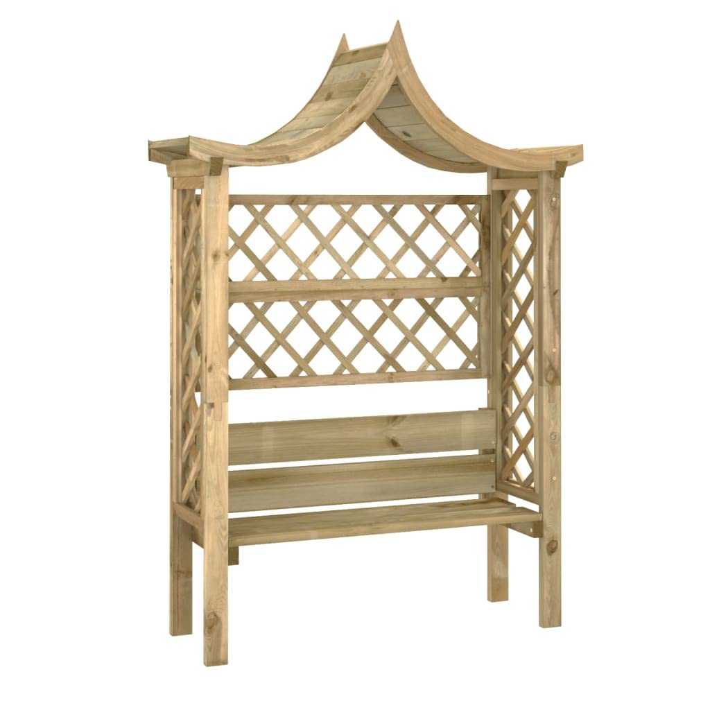 vidaXL Heim & Garten Pergola Kiefer mit Bank imprägniert
