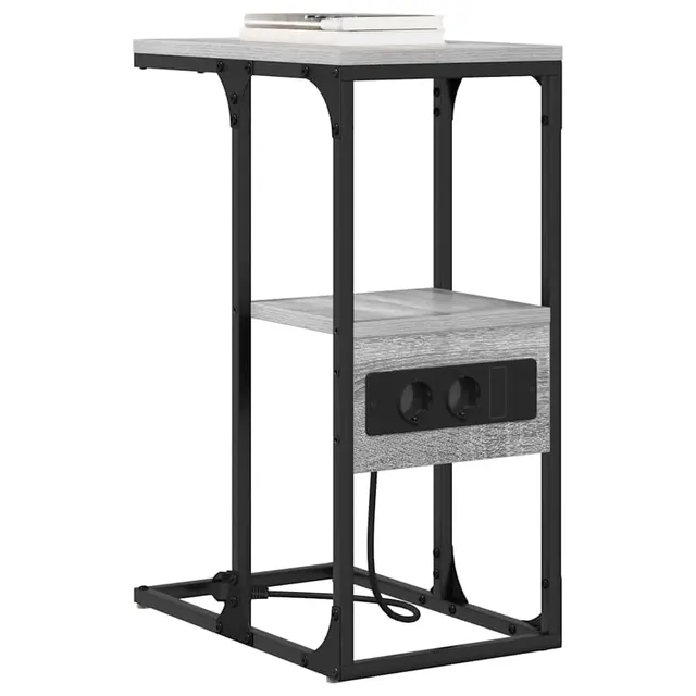 vidaXL Möbel Nachttisch 41,5x26x60,5 Grau Sonoma Holzwerkstoff