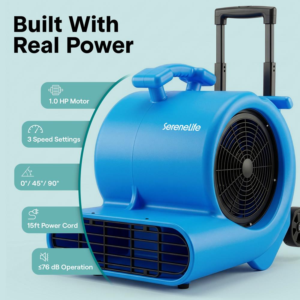 Serenelife Portable AC Air Mover Gebläse Schwarz 4000 CFM