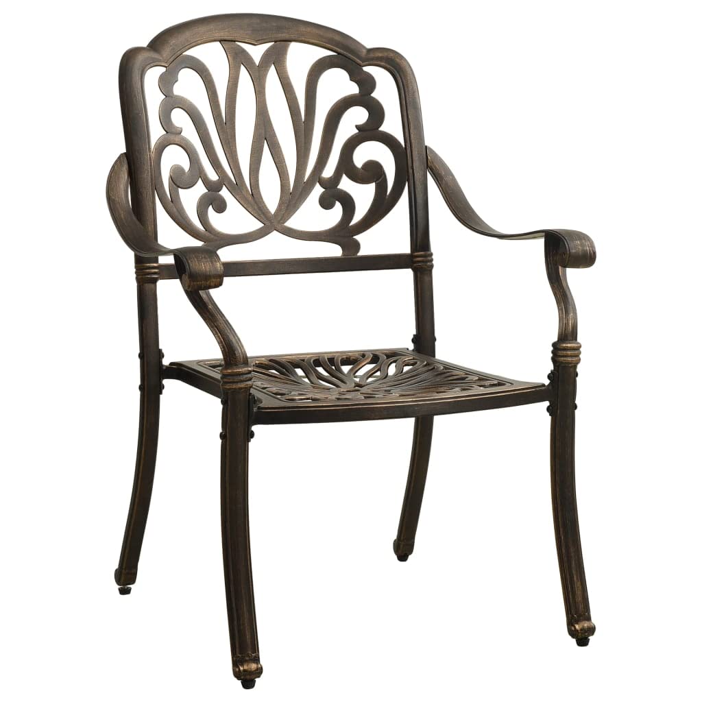 vidaXL Bistro-Set 3-TLG. Bronze Aluminiumguss Gartenmöbel